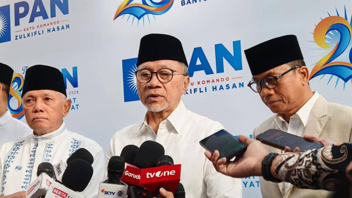 Ketua Umum PAN, Zulkifli Hasan dalam tasyakur HUT ke-28 PAN (IDN Times/Ilman Nafi'an)
