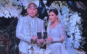Pernikahan Sespri Presiden Prabowo Subianto, Rizky Irmansyah, di JCC, Senayan, Minggu (23/8/2026). (Instagram/@Sugiono)