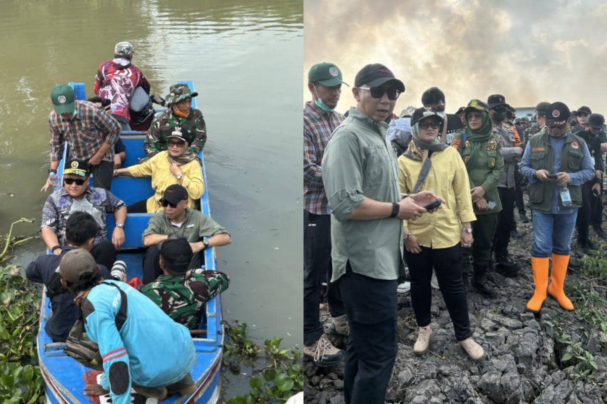 Gubernur dan Bupati Lamtim Naik Perahu Tinjau Karhutla Way Kambas