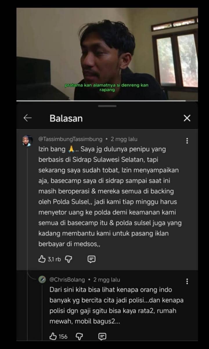 Tangkapan layar unggahan komentar di media sosial/Istimewa