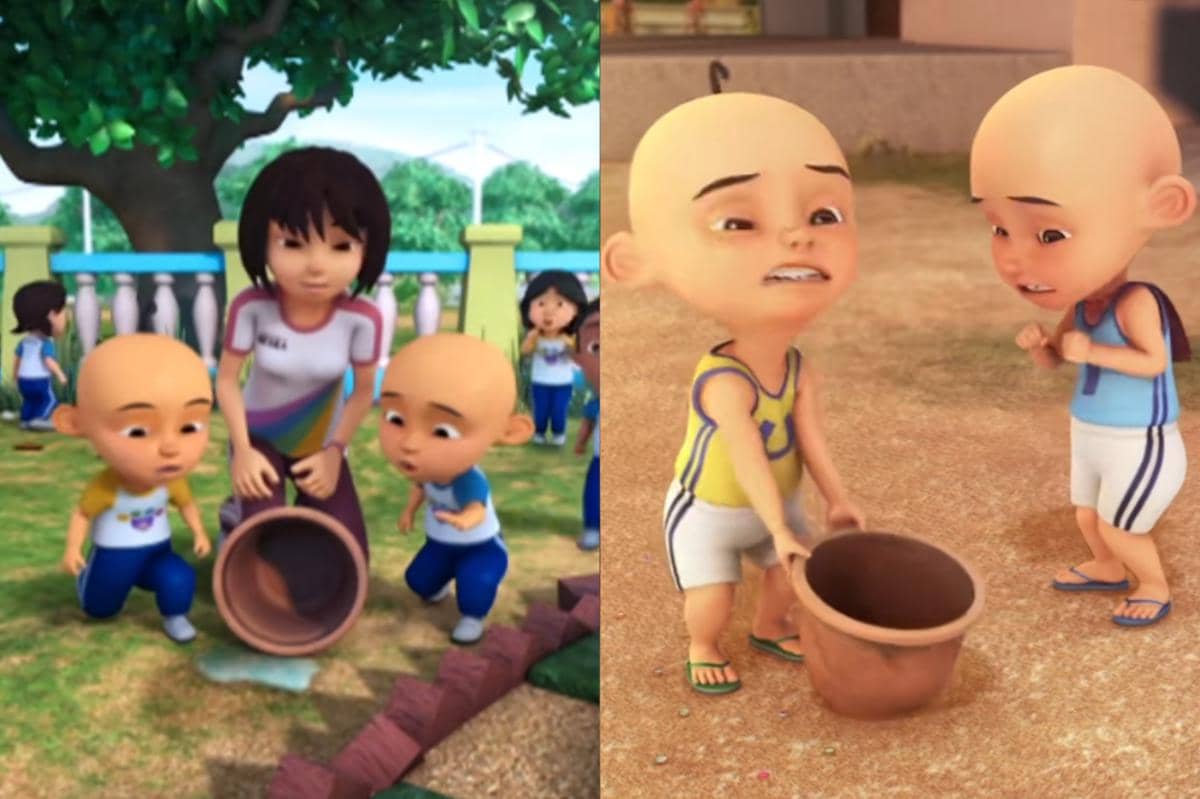 Cikgu Melati mengajari muridnya untuk membuang genangan air berisi jentik-jentik yang berada di pot bunga serta Upin dan Ipin yang di lain waktu turut meniru hal serupa pada genangan air di dalam pot sekitaran tempat tinggal Uncle Ah Tong