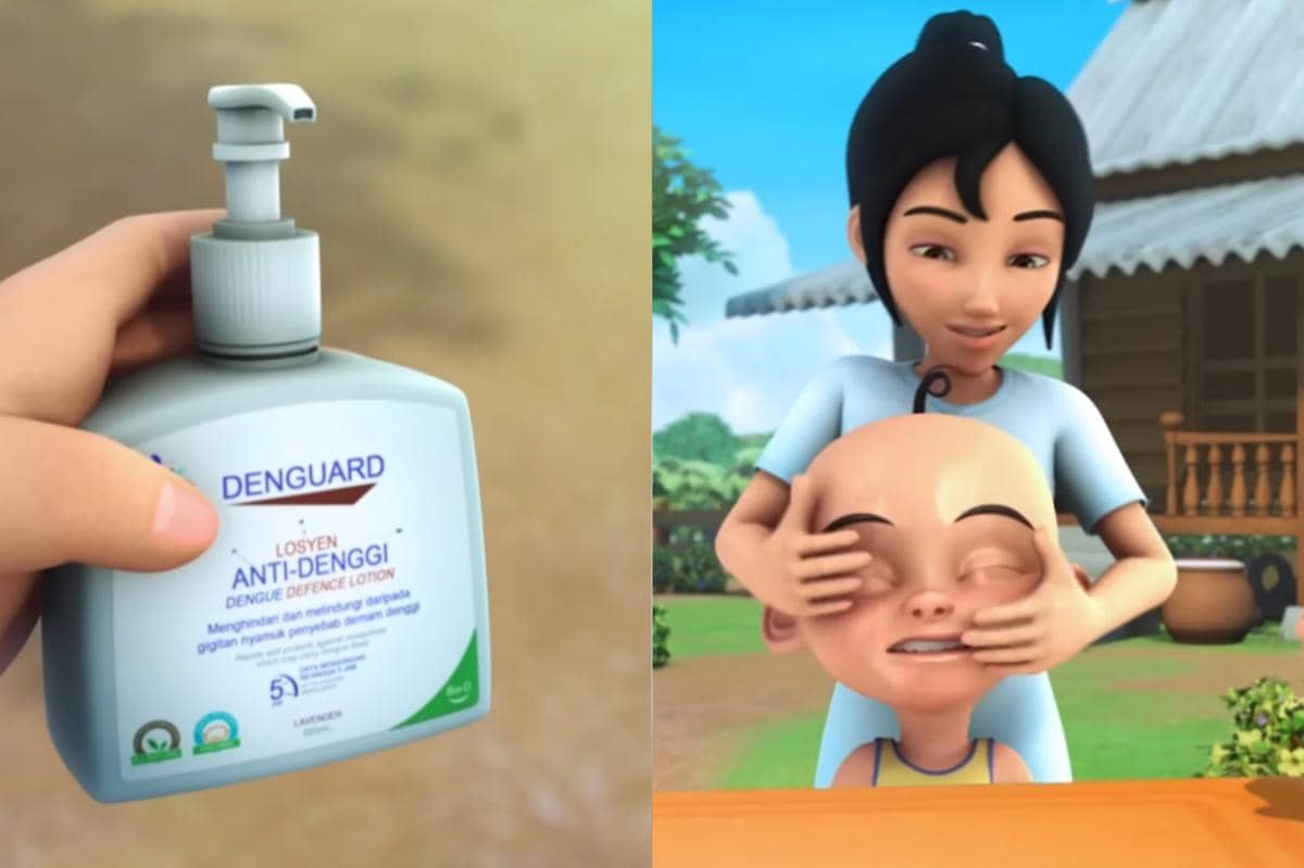 Kak Ros turut memperkenalkan lotion anti nyamuk sekaligus cara pengaplikasiannya ke kulit