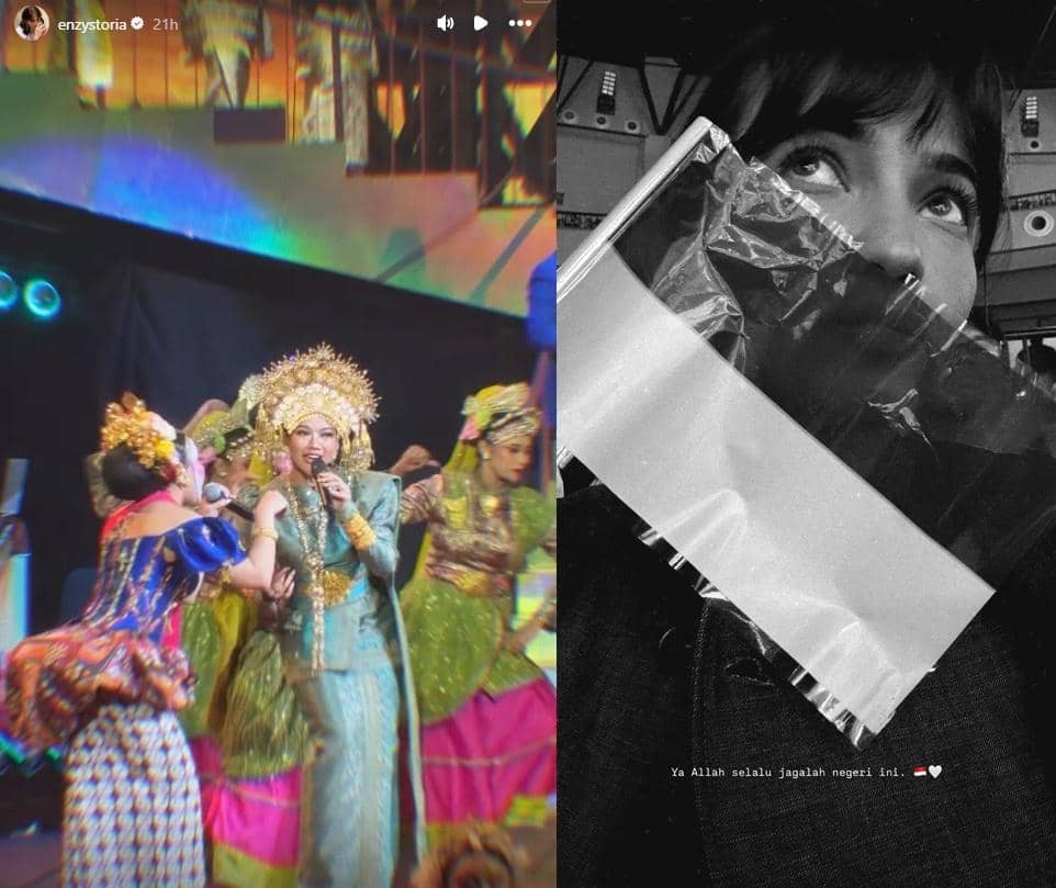 Artis Enzy Storia menghadiri dan menonton Pagelaran Sabang Merauke 2026 berdasarkan unggahan Instagram.