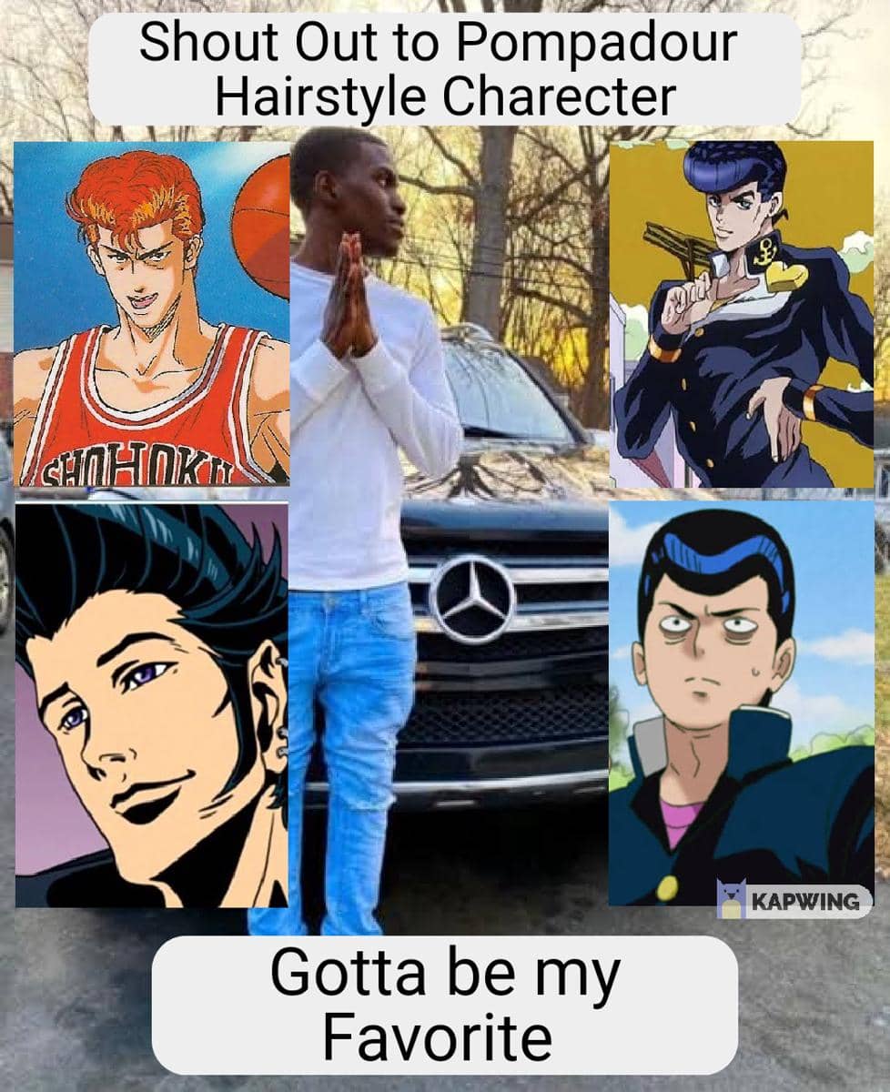 meme anime tentang gaya rambut cowok