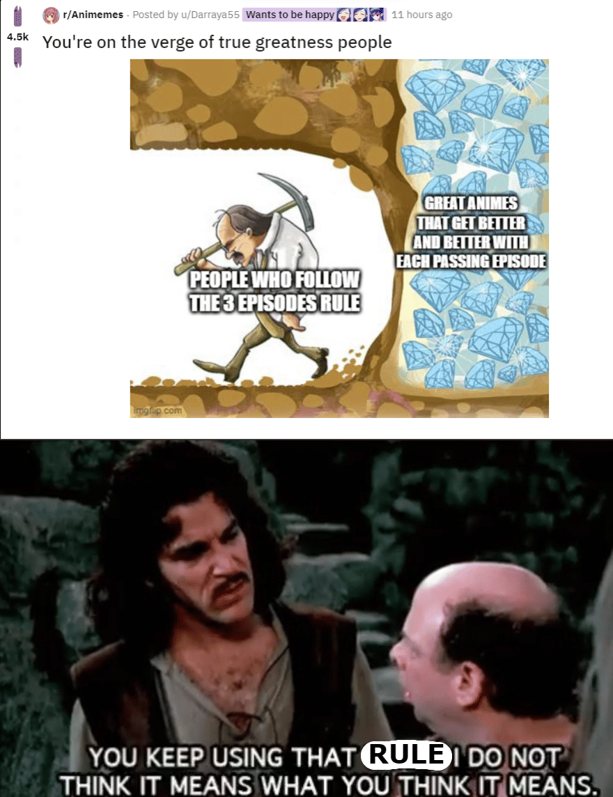 meme tentang episode anime