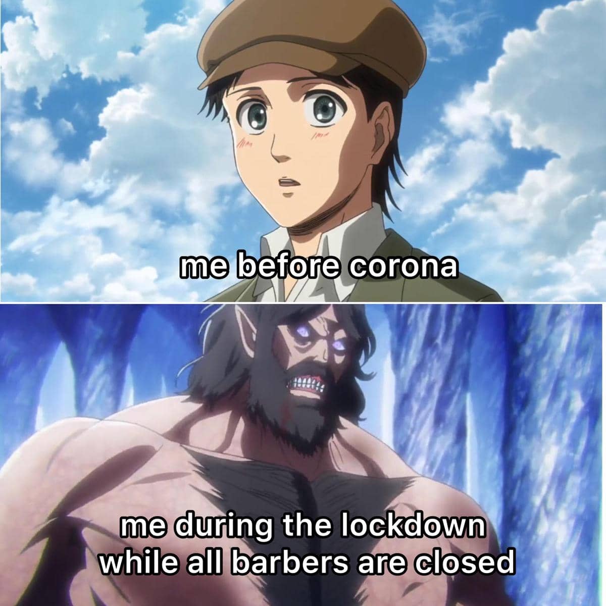 meme anime tentang gaya rambut cowok