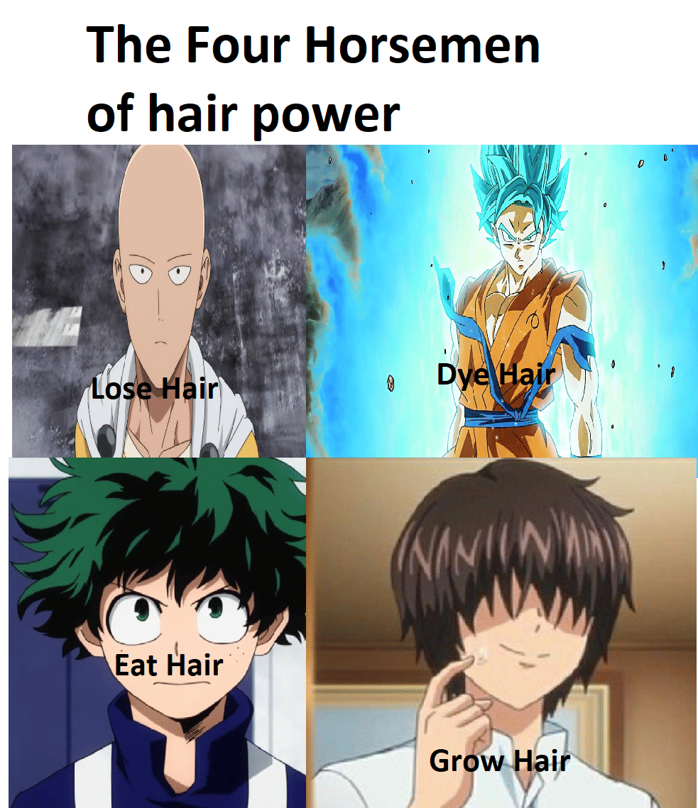 meme anime tentang gaya rambut cowok