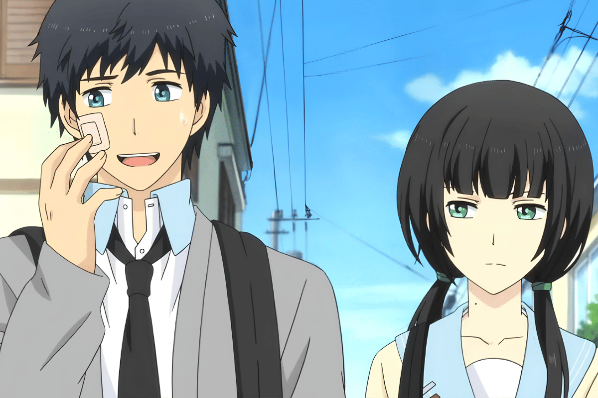 Arata Kaizaki dan Chizuru Hishiro dalam salah satu adegan anime ReLIFE