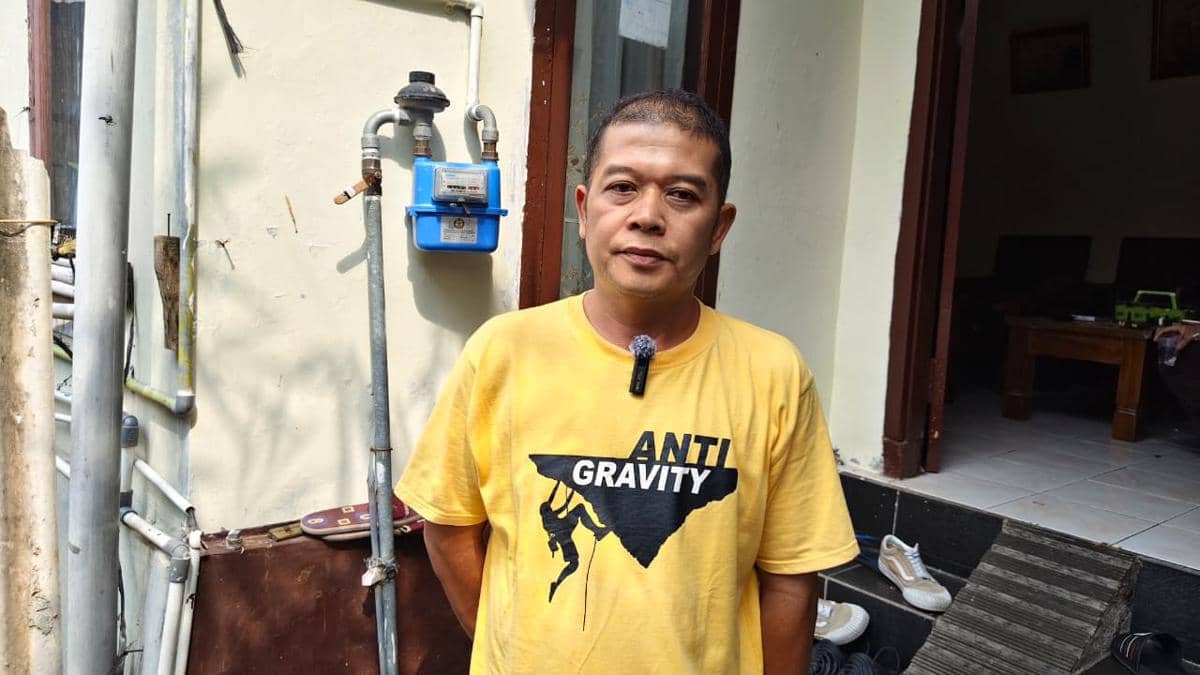 Aris, pelanggan jargas PGN Area Lampung asal Kecamatan Enggal, Bandar Lampung. (Dok. PGN Lampung).