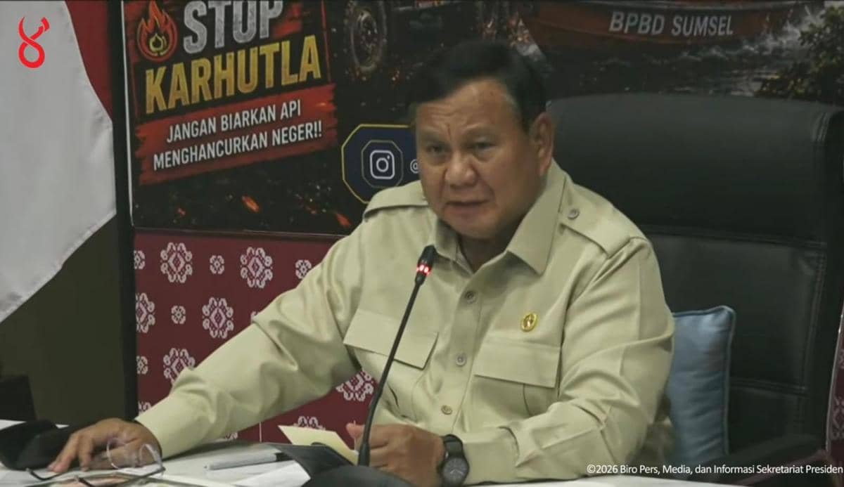 Prabowo Terima Laporan Ada 12.956 Titik Panas di Sumatra Selatan