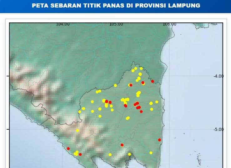 203 Hotspot Terdeteksi di Lampung: 30 Status Merah, Mesuji Terbanyak