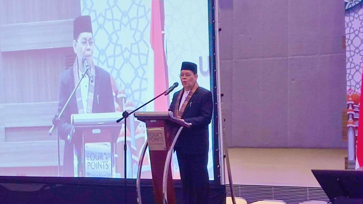 Sekretaris Jenderal MUI Buya Amirsyah Tambunan dalam Musda IX MUI Sulsel. (Dok. MUI Sulsel)