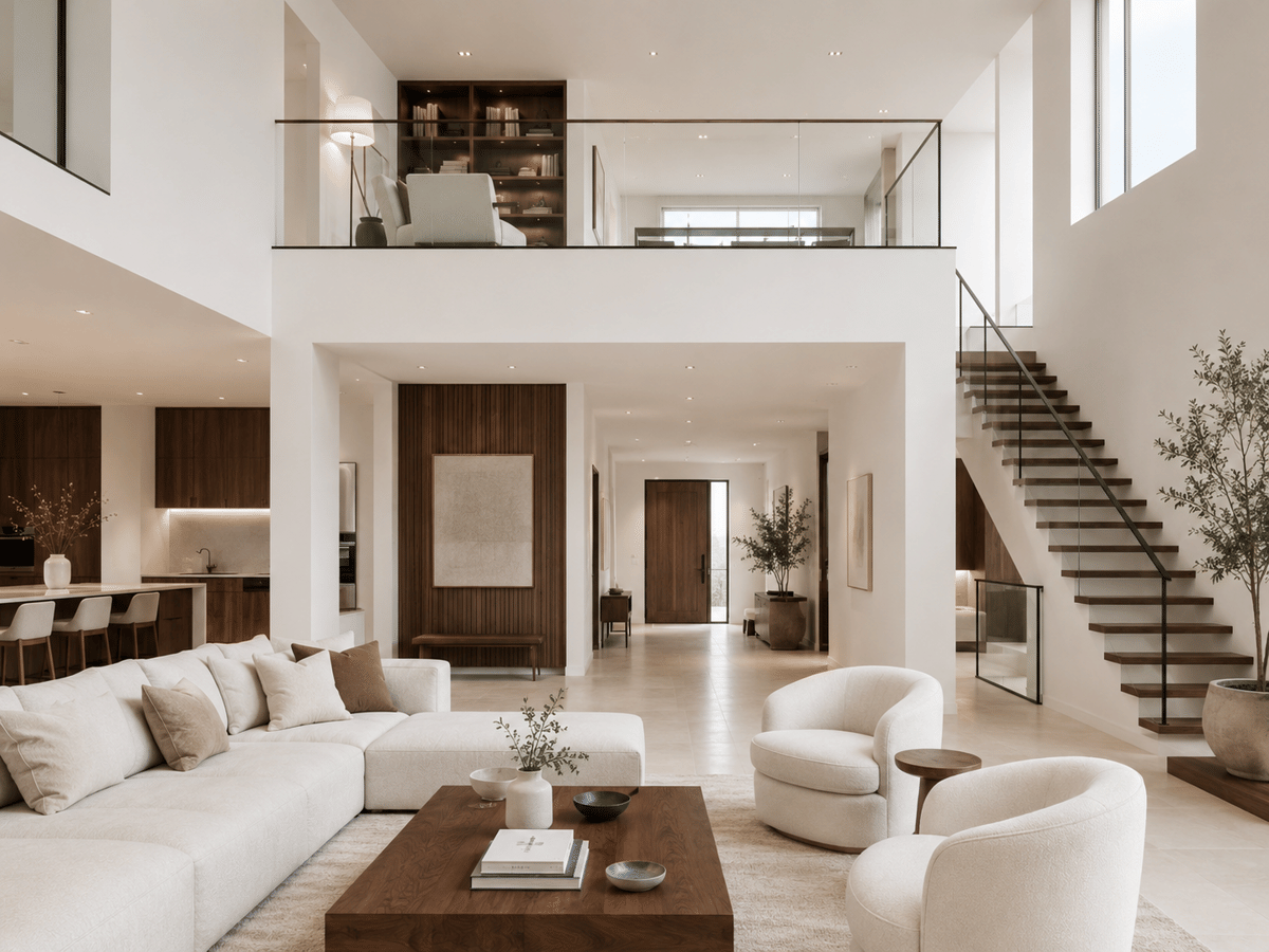 5 Eksplorasi Mezzanine Dinamis dalam Interior Quiet Luxury