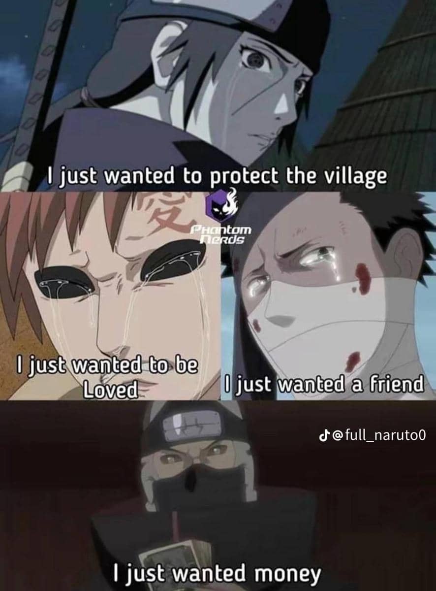 meme Naruto tentang uang