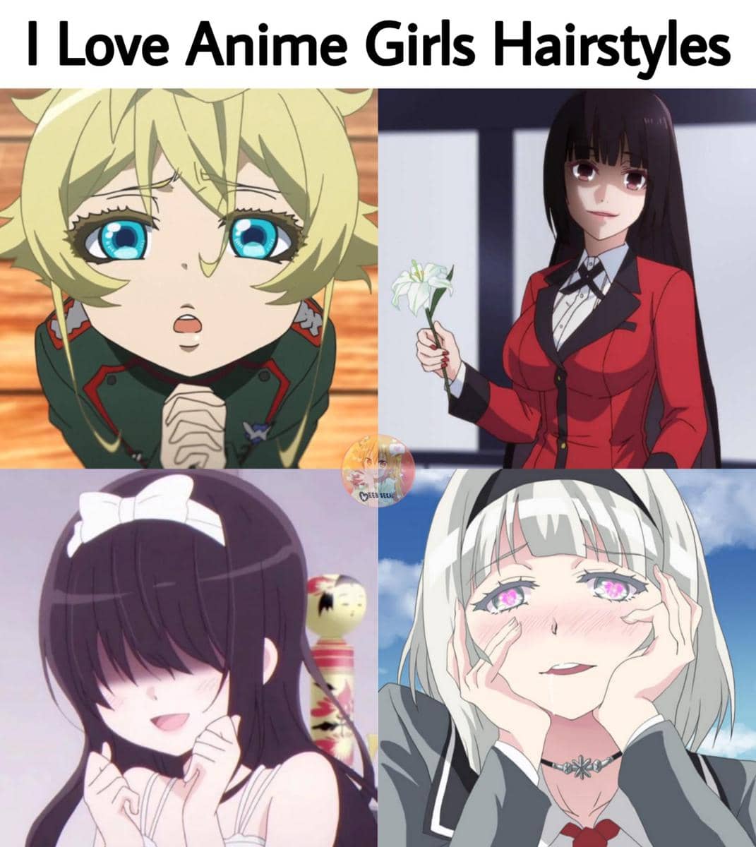 meme anime tentang gaya rambut cewek