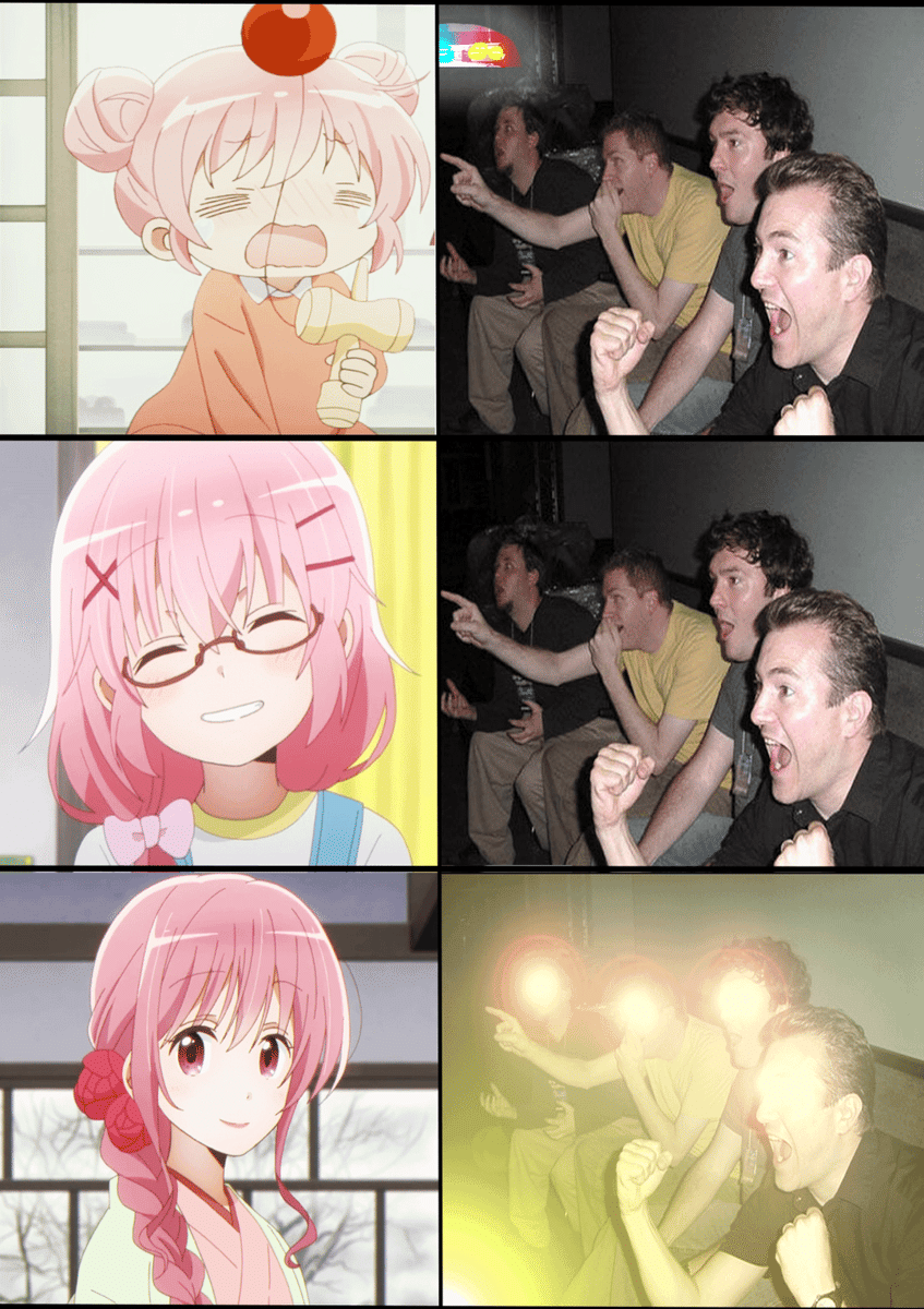 meme anime tentang gaya rambut cewek