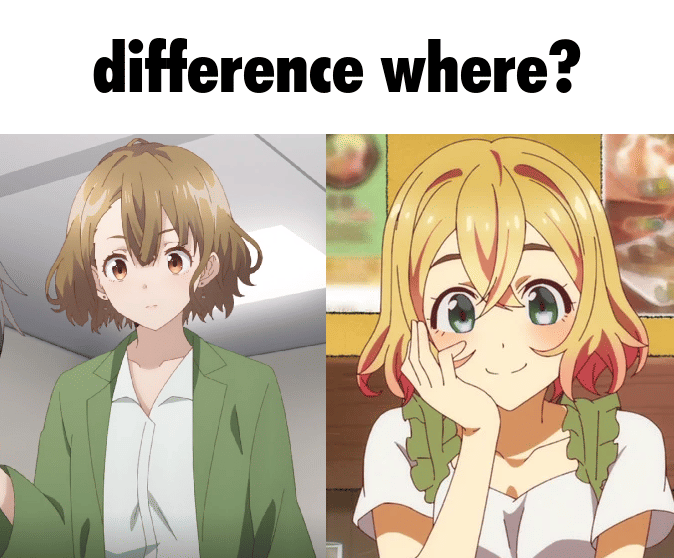 meme anime tentang gaya rambut cewek