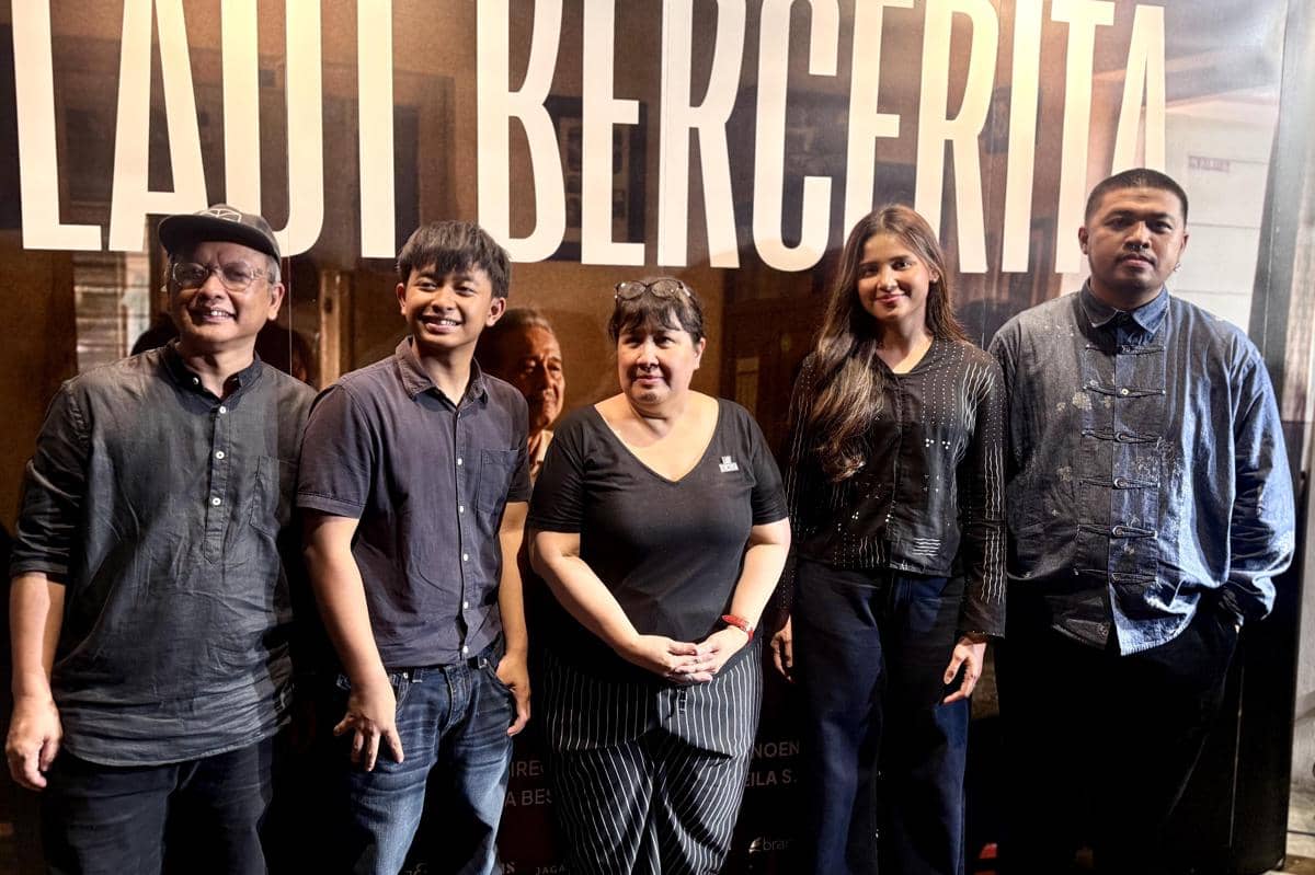 momen konferensi pers Laut Bercerita pada Selasa (24/2/2026)