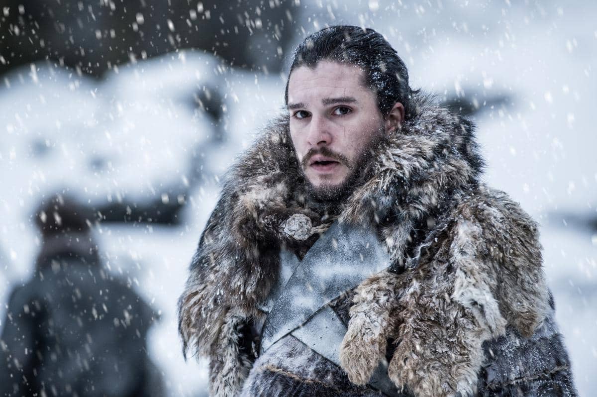 Potret aktor Kit Harington saat berperan dalam serial Game of Thrones, tayangan produksi HBO yang terdokumentasi.