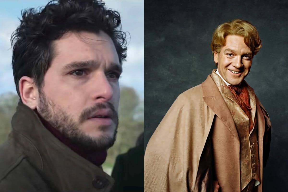 Potret Kit Harington di film Eternals berdampingan dengan Kenneth Branagh di Harry Potter and the Chamber of Secrets.