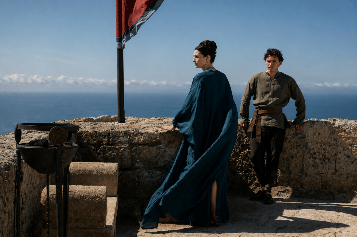 cuplikan film latar Yunani Kuno The Odyssey (2026)