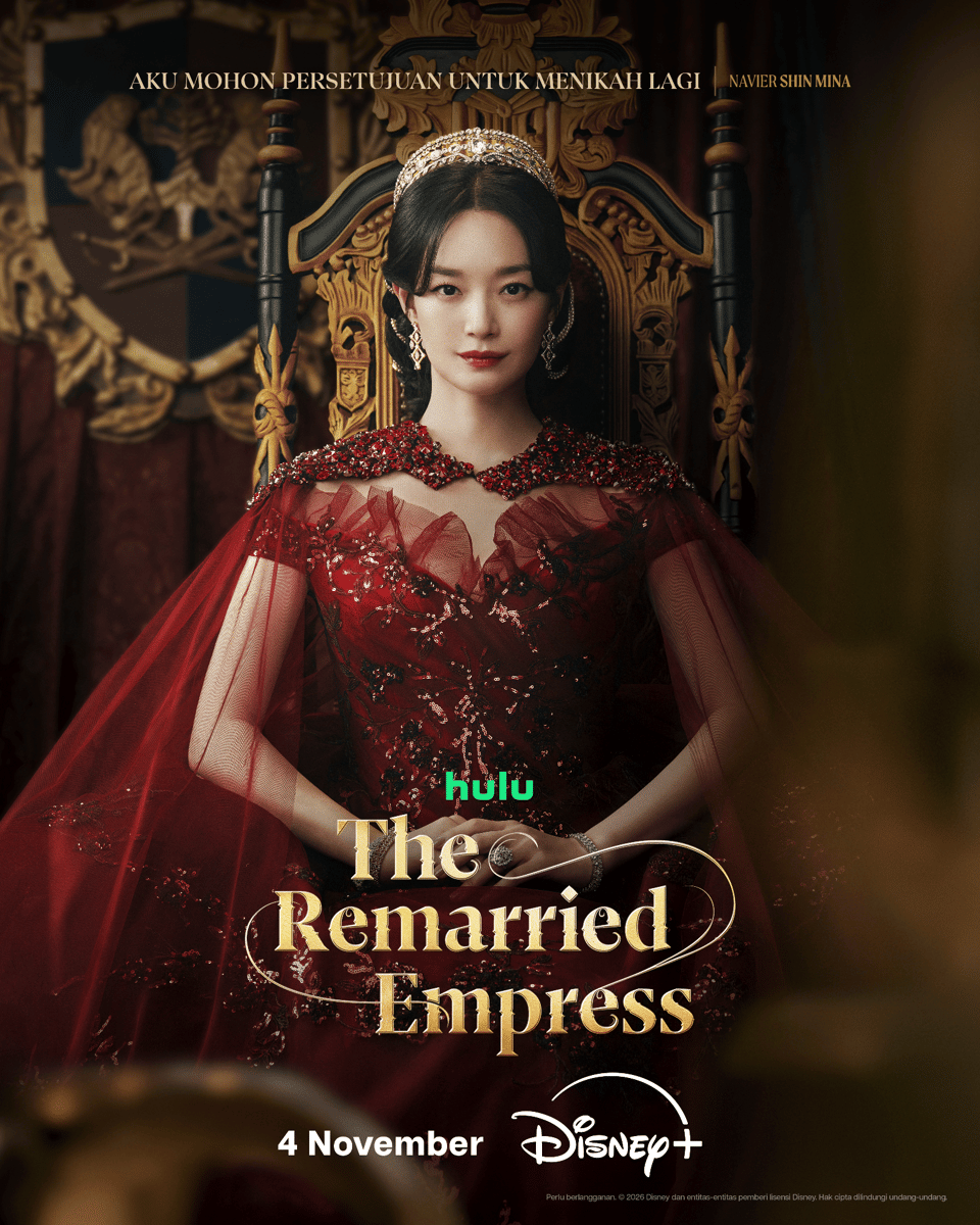 Poster karakter Navier dari serial Disney+ The Remarried Empress, menampilkan sosok perempuan bergaun mewah.