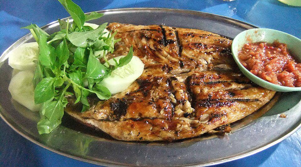 ilustrasi ikan bakar 