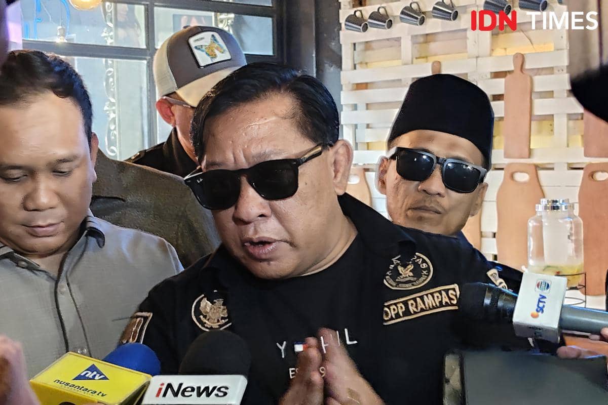 Teuku Helmi, Ketua Umum DPP RAMPAS Setia 08, berbicara dalam diskusi dan konferensi pers di Jakarta Selatan.