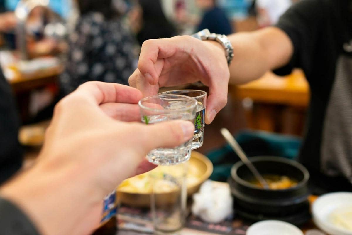 ilustrasi minuman beralkohol, soju, kumpul bareng