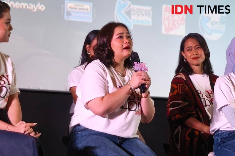Potret Olivia Allan dalam press conference film Baby Udon di Jakarta Pusat, Rabu (26/8/2026) (IDN Times/Juan Dwi)