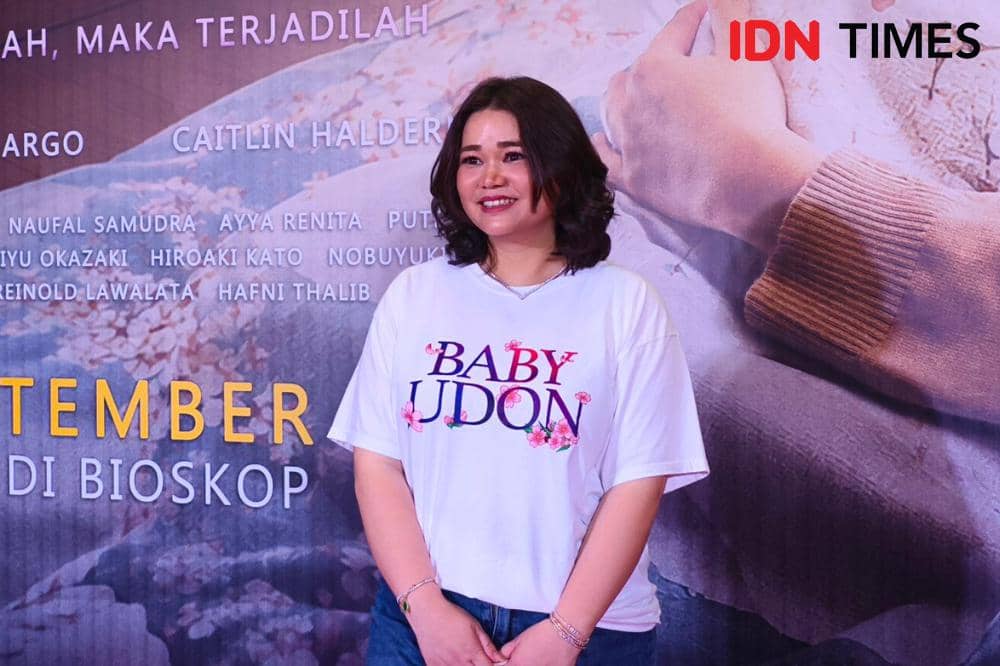 Potret Olivia Allan saat dijumpai usai press conference film Baby Udon di Jakarta Pusat, Rabu (26/8/2026) (IDN Times/Juan Dwi)