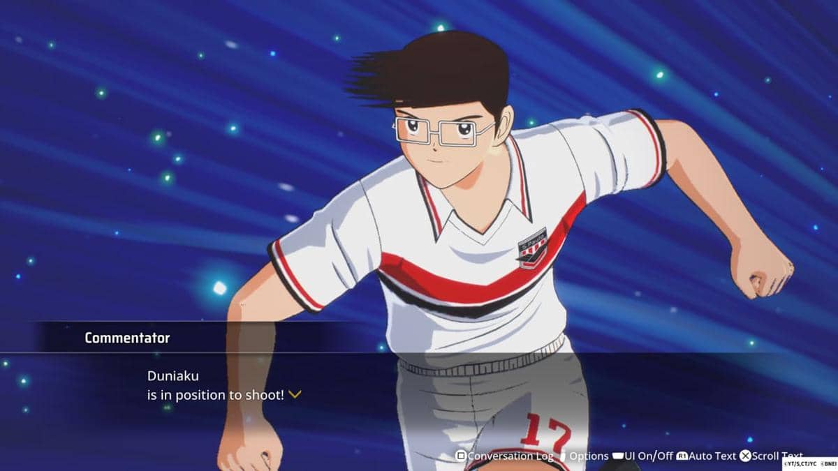 Materi visual untuk ulasan gim Captain Tsubasa 2 World Fighters dari Tamsoft Corporation dan Bandai Namco Entertainment Asia.