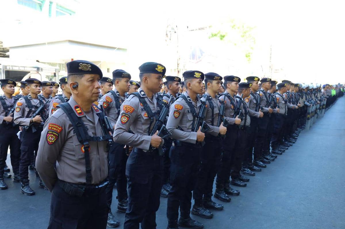 Polda Sulawesi Selatan menyiagakan 1.425 personel gabungan untuk mengamankan rencana aksi unjuk rasa nasional pada 27 Agustus 2026. (Dok. Po