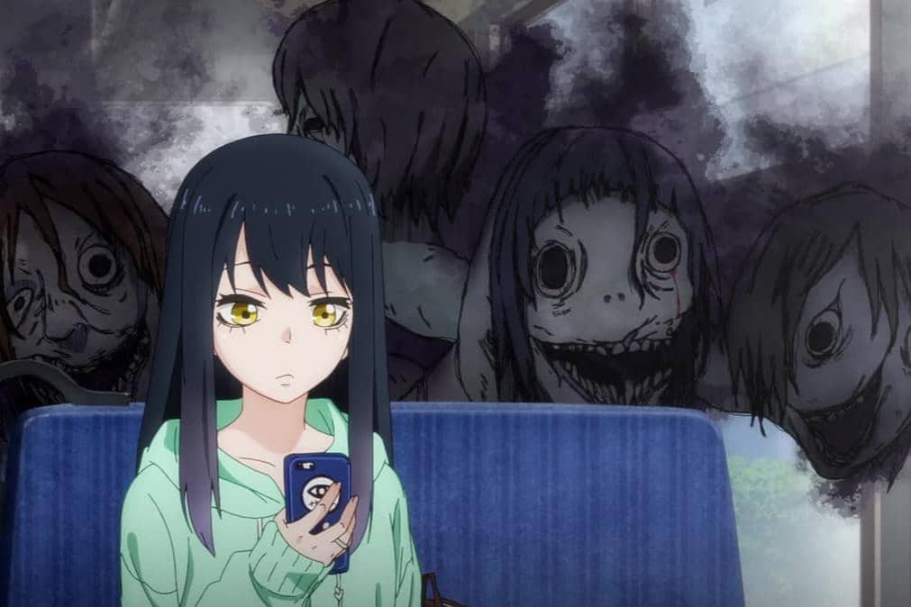adegan dalam anime Mieruko-chan