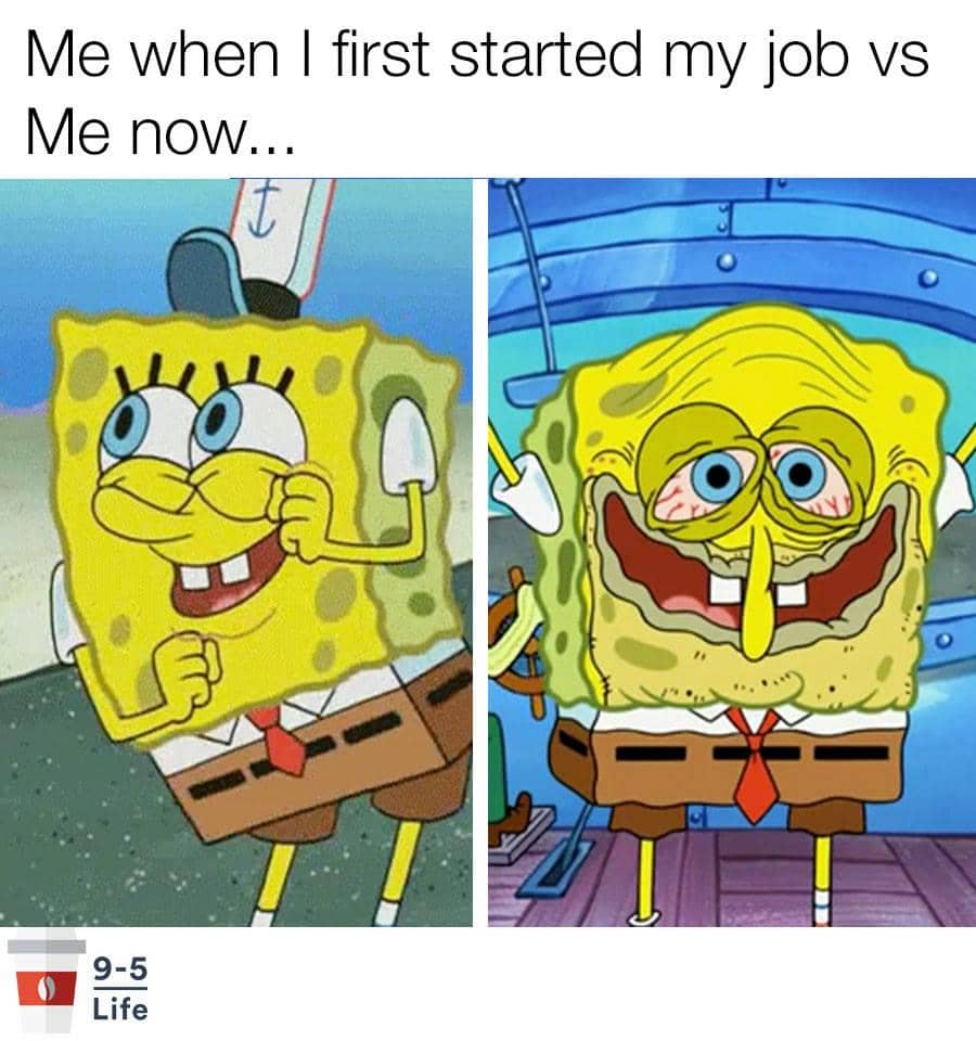 meme SpongeBob tentang tersenyum