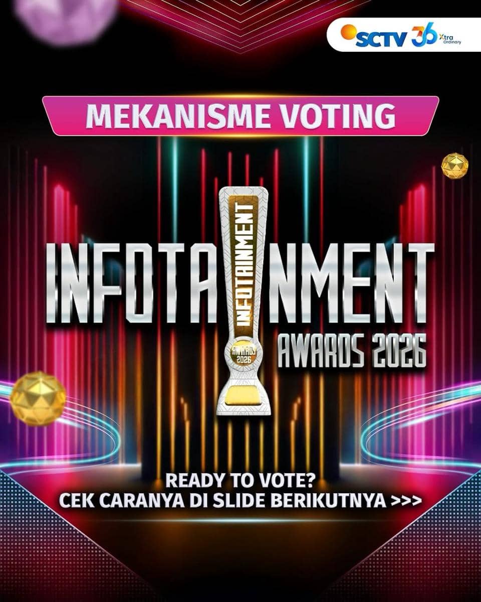 Poster daftar nominasi Infotainment Awards 2026 dengan kategori dan nama selebritas, diunggah akun Instagram SCTV.