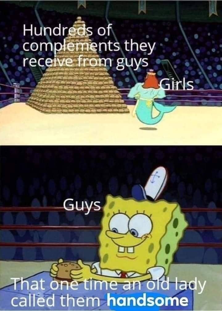 meme SpongeBob tentang pujian