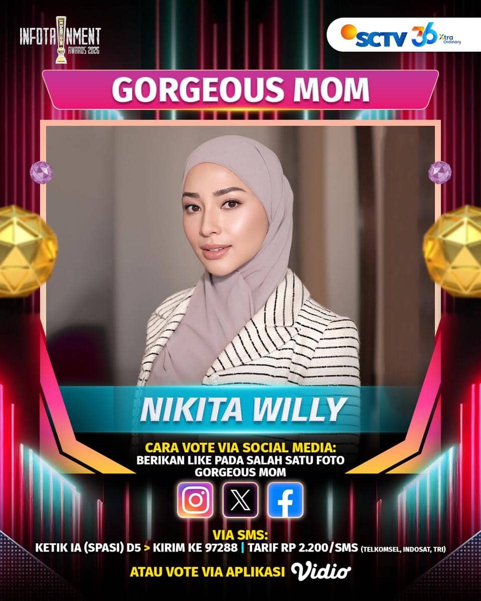 Poster daftar nominasi Infotainment Awards 2026 dari akun Instagram SCTV yang memuat kategori penghargaan.