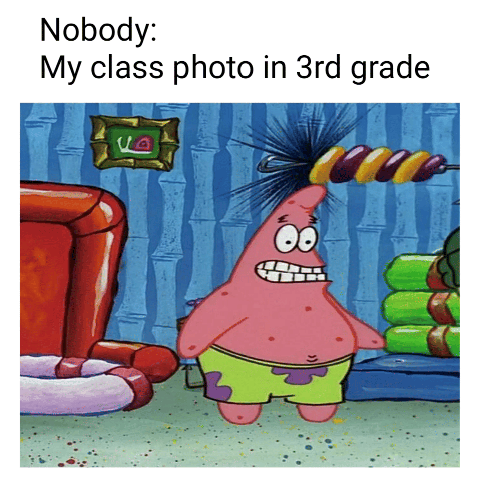 meme SpongeBob tentang tersenyum