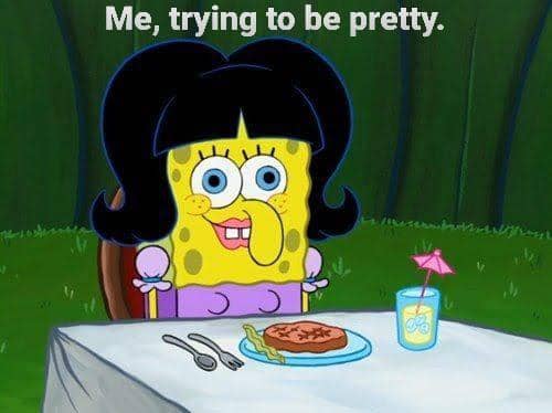 meme SpongeBob gadis menawan