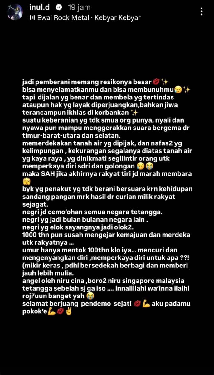 Inul Daratista dukung aksi demo 27 Agustus 2026