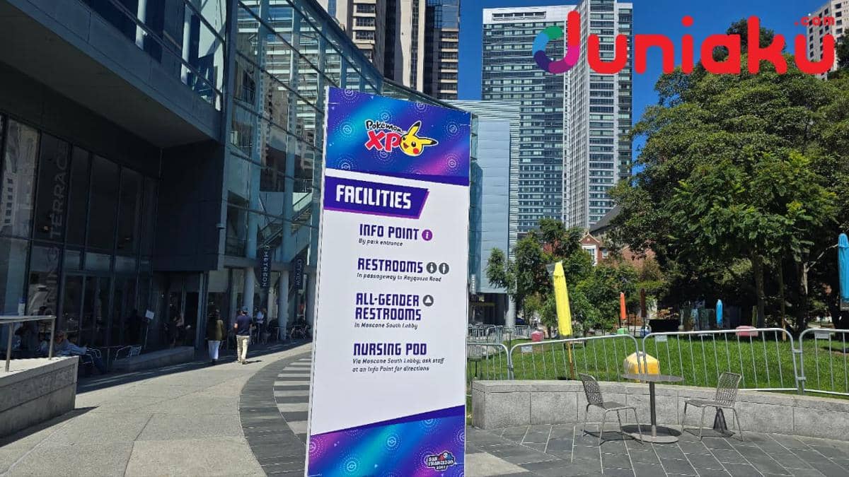 Area Yerba Buena Gardens di San Francisco dipersiapkan sebagai lokasi penyelenggaraan acara Pokémon XP.
