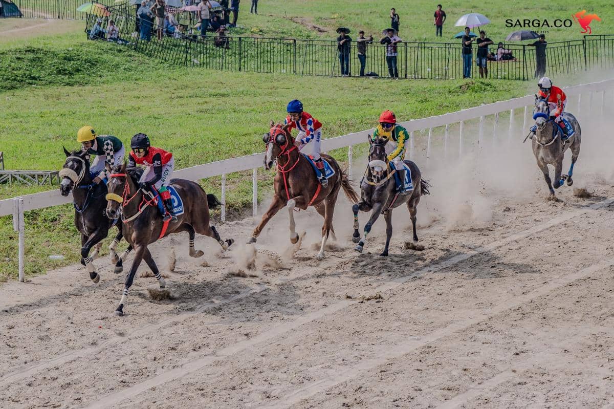 Kuda-kuda pacu berlaga dalam Indonesia’s Horse Racing Merdeka Cup 2026 yang diikuti 45 peserta di 15 kelas bergengsi.