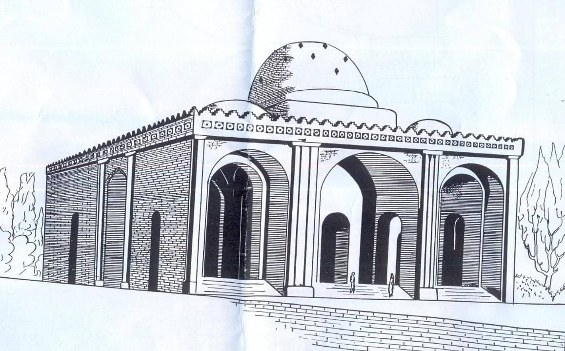 Gambar rekonstruksi Istana Sarvestan.
