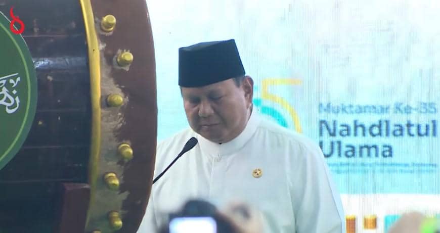 Buka Muktamar NU, Prabowo Puji Peran Ulama dan Pesantren