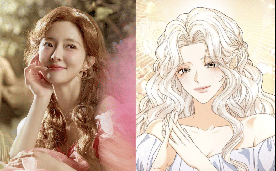 Kolase perbandingan karakter Remarried Empress versi Webtoon di kiri dan adaptasi drama Disney+ di kanan.