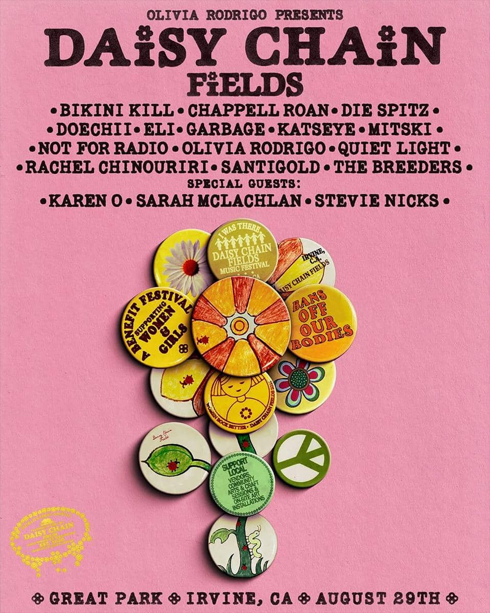 Poster festival musik Daisy Chain Fields