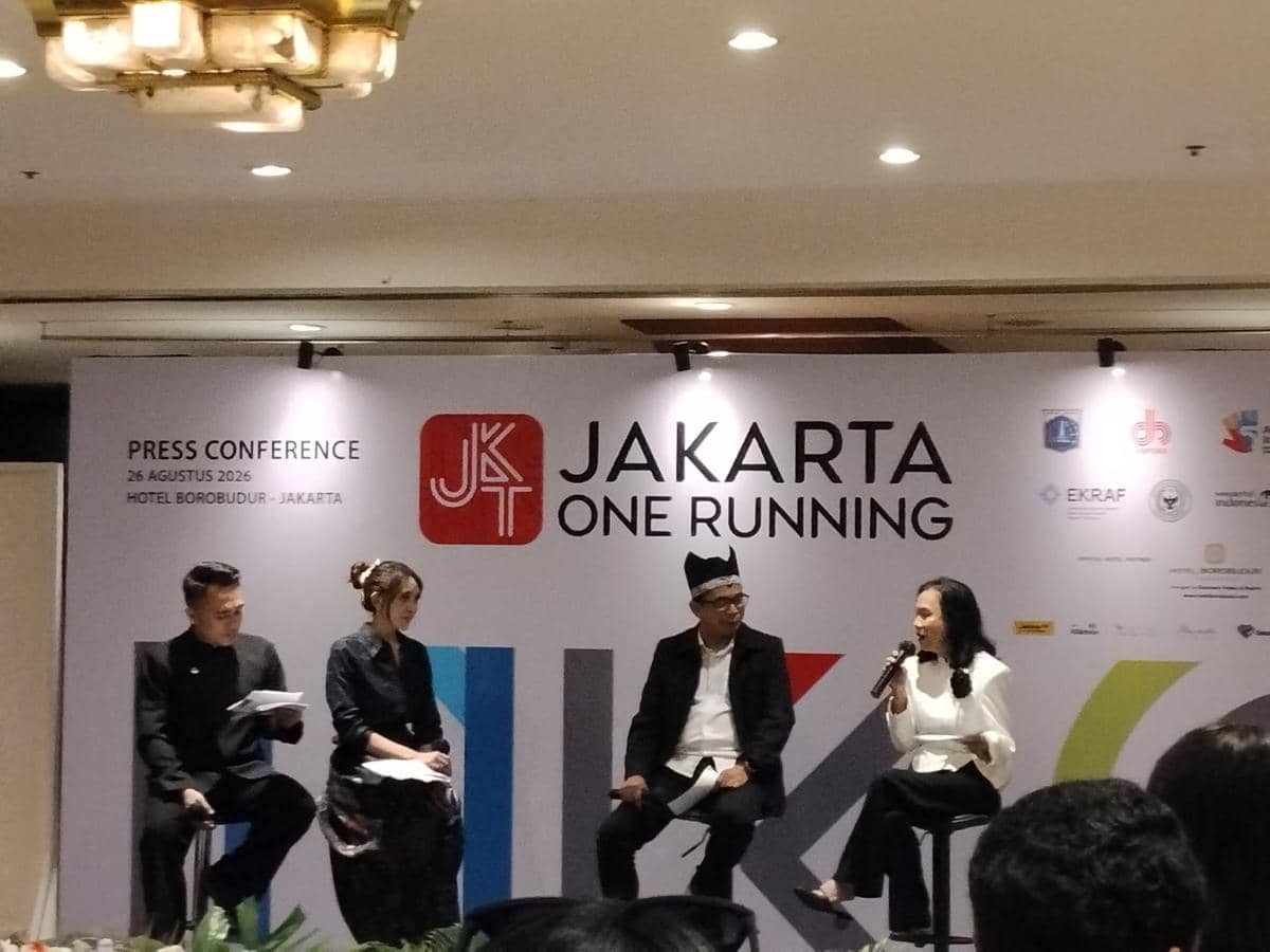 Suasana sesi jumpa pers Jakarta One Running Series 2026 di Jakarta yang membahas penyelenggaraan acara lari.
