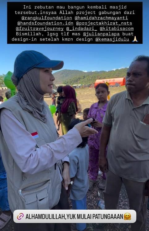 Zaskia Mecca Salurkan Bantuan untuk Korban Gempa di NTT (instagram.com/zaskiadyamecca)