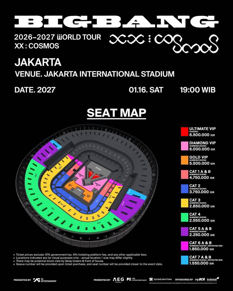 Harga tiket konser BIGBANG di Jakarta 2027 (instagram.com/pkentertainment.id)